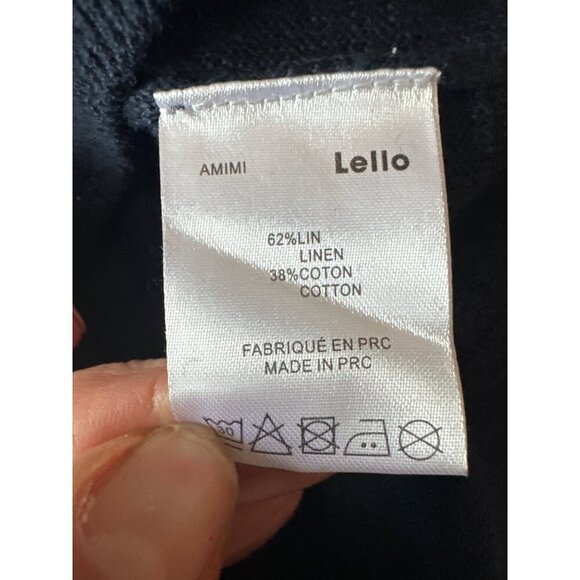 Lello Mens Navy Lightweight Sweater XXXL Cotton & Linen Blend Crewneck - Picture 4 of 5